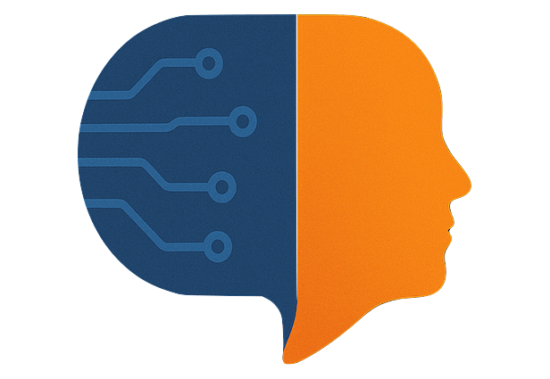 Hybrid Chat icon: AI meets human communication